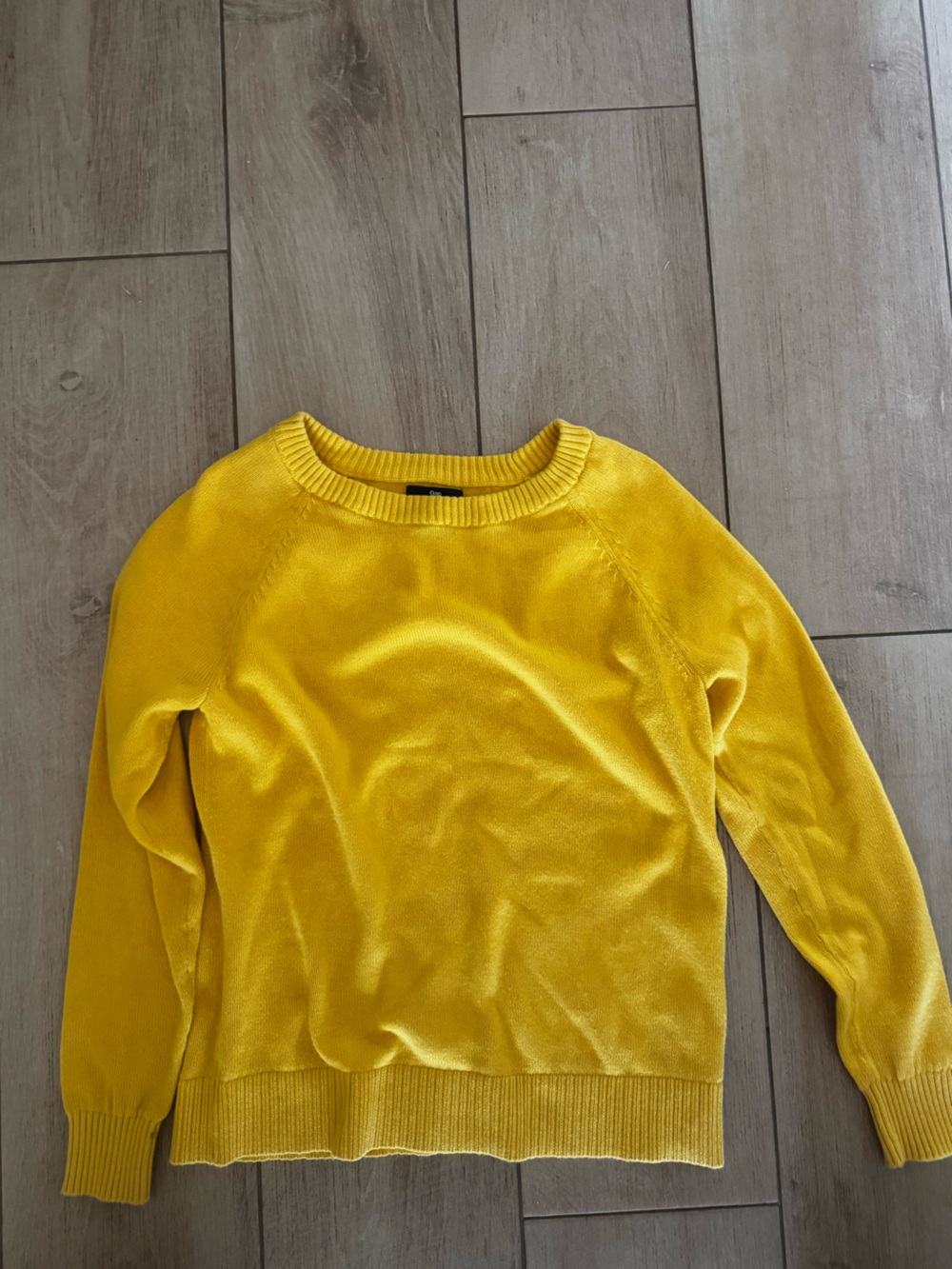 GAP Women's Marine Yellow Cotton Crewneck Sweater Size Small